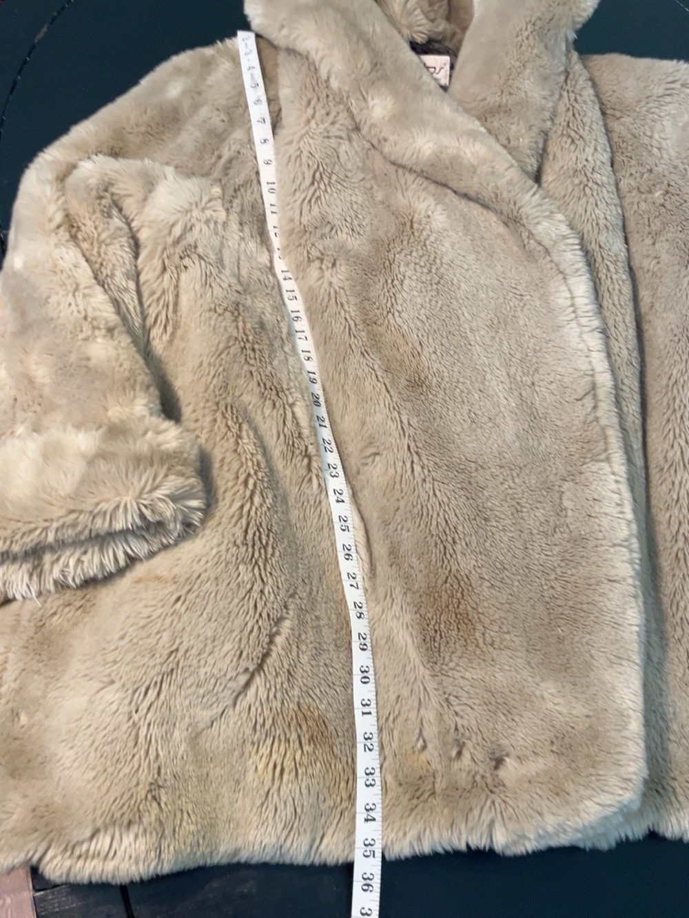 Vintage BYBLOS Italy Faux Fur Cocoon Statement Coat Beige Archival 80s 6057 - Picture 7 of 13